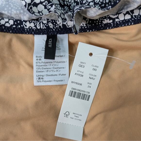 NEW J. Crew Ruffle V Neck One Piece Swimsuit 24 Valley Floral Blue Swimwear - Picture 10 of 13